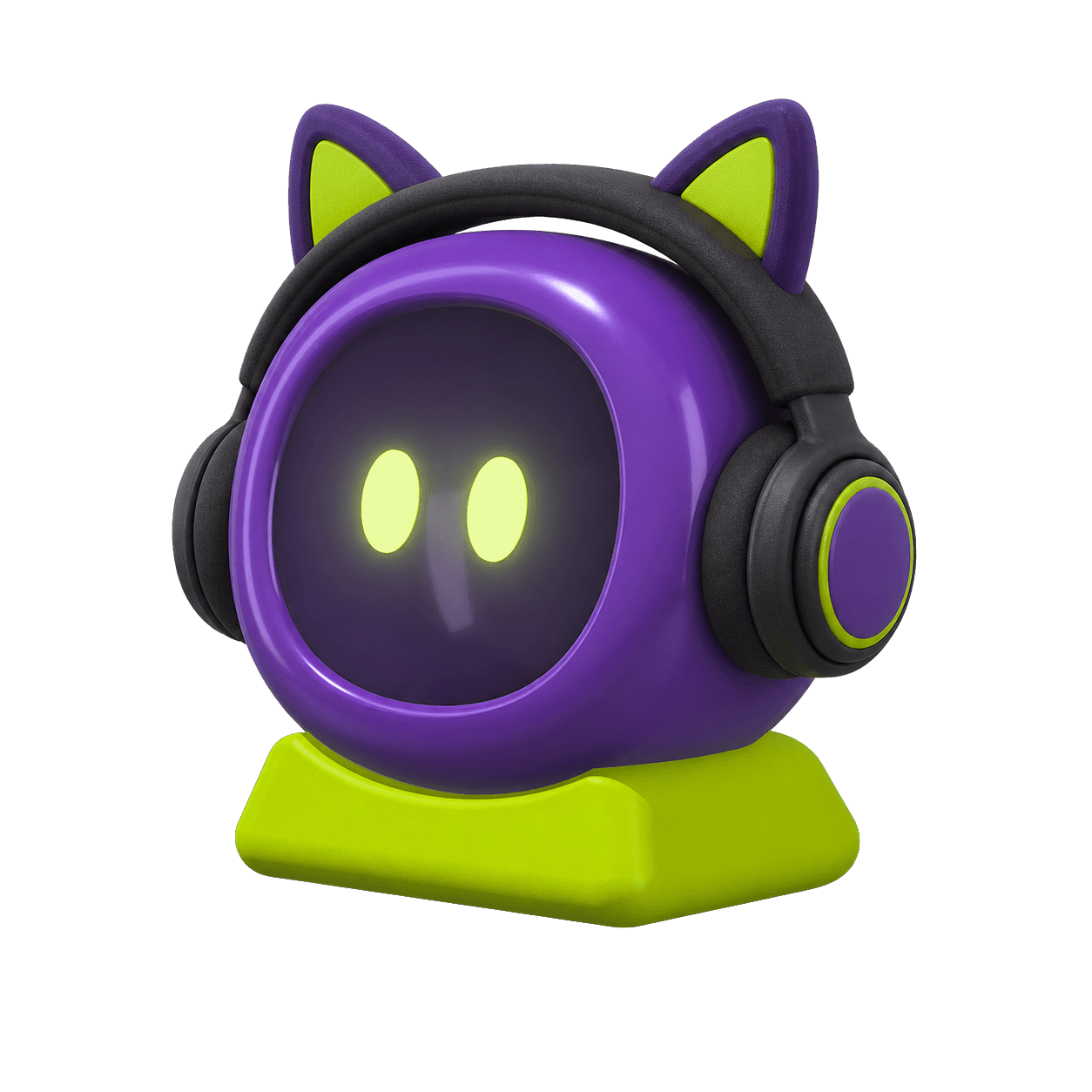 Gara wearing charcoal cat-ear headphones