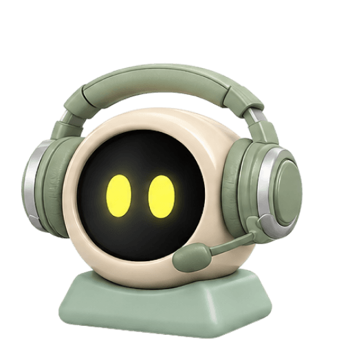 Gara wearing a sage-green communications headset with a boom microphone