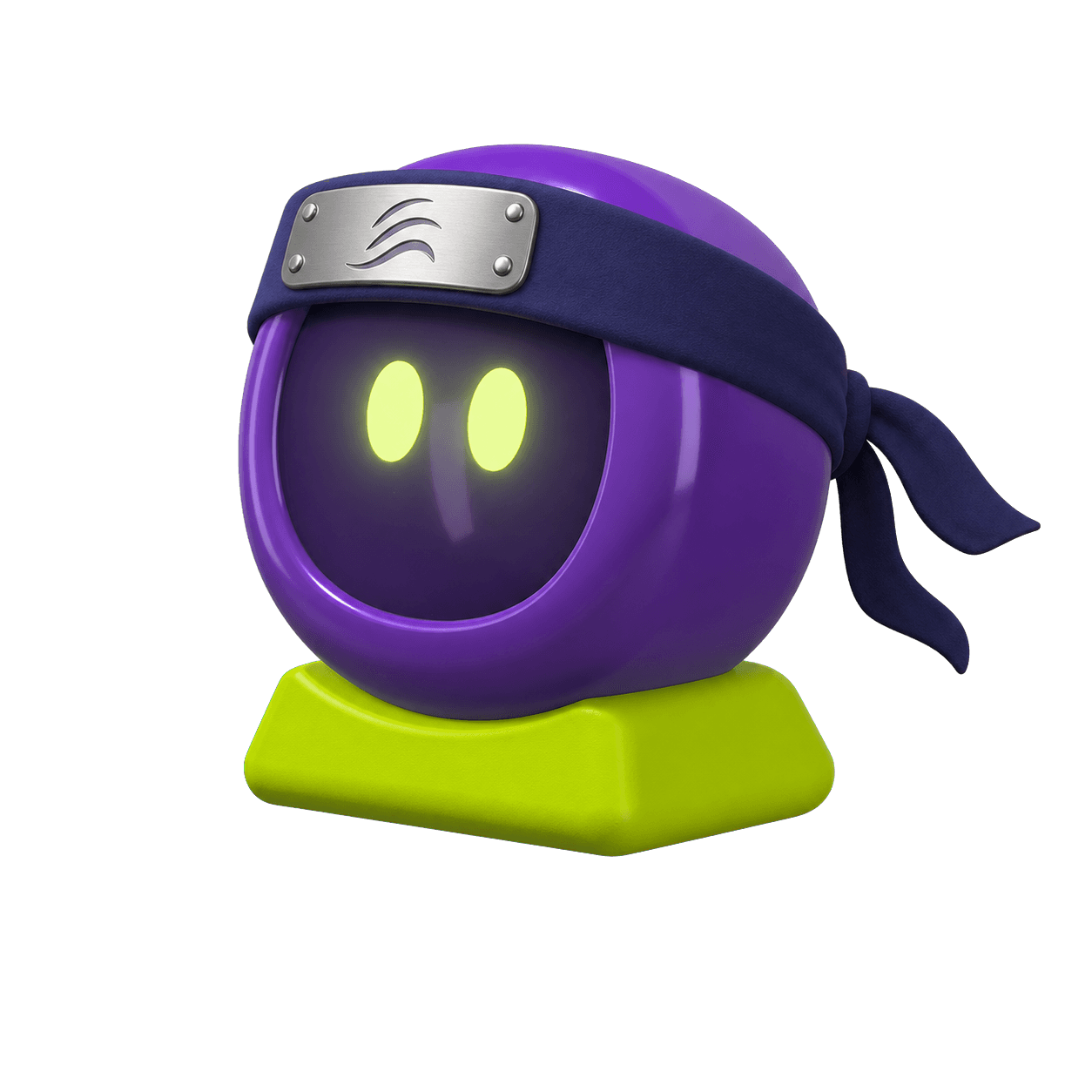 Gara wearing an original indigo animated ninja headband